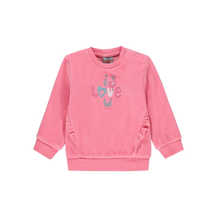 Lányka pulóver, KANZ, Pamut/Poliészter, Rózsaszín