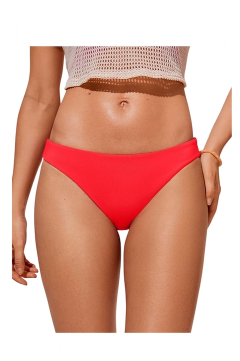 Klasszikus női magas derekú fürdőruha, piros lm055 10237, Piros