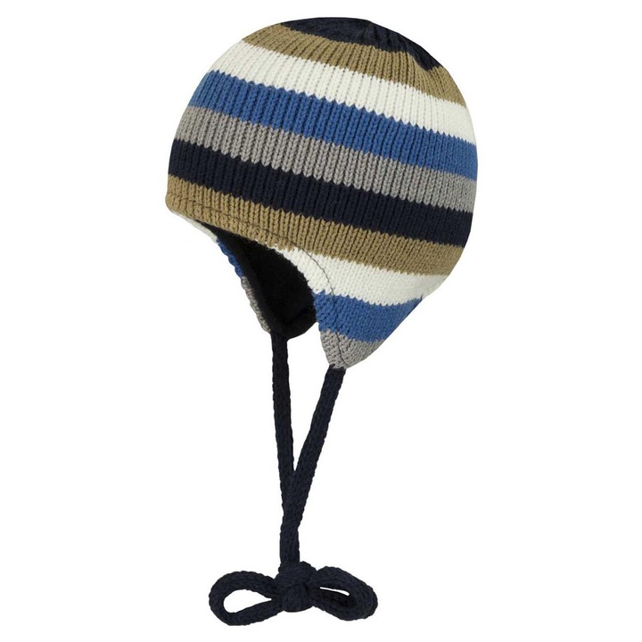 Caciula pentru baieti, mix, dungi, 50% acril, 50% bumbac