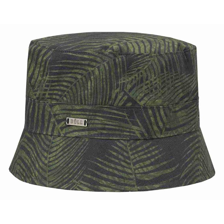 Fiú sapka, sötétzöld, levélminta, 100% pamut