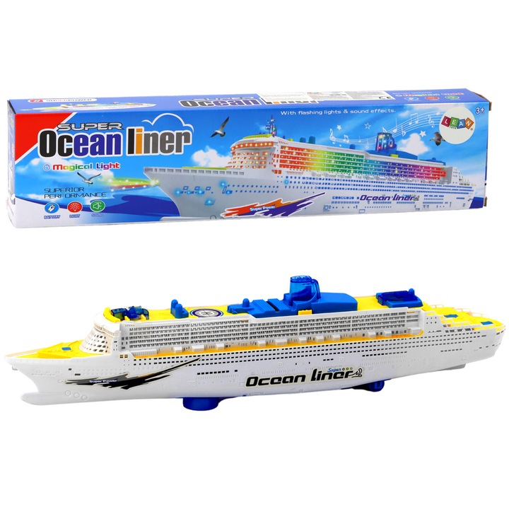 Интерактивен круизен кораб LEAN TOYS, със светлини и звуци, 50x11.5x6 см
