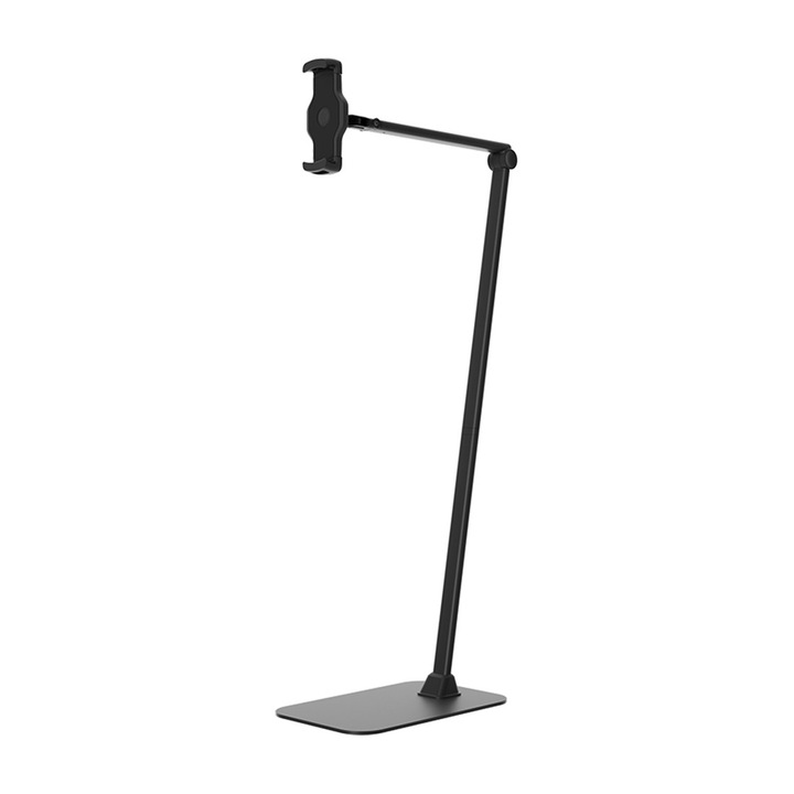 Suport tableta Spacetronik SPP124-02B, rotire 360°, baza solida, negru, 4.7-12.9"