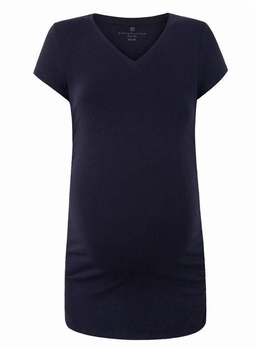 Tricou gravida, bleumarin, bumbac cu elastan, maneca scurta, XS INTL