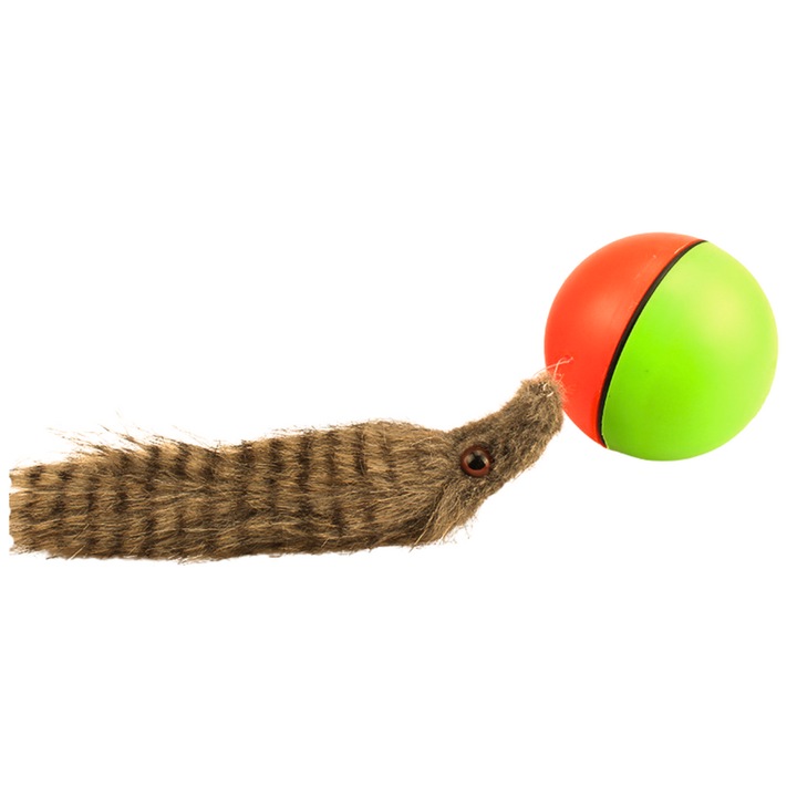 Interaktív labda bolyhos farokkal, LEAN TOYS, 14cm, fürdetéshez, 3 éves kortól gyermekeknek