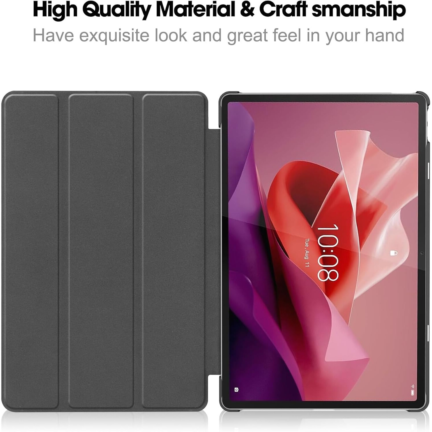 Carcasa pentru tableta Lenovo Tab P12 12.7-inch Carcasa 2023 Lenovo P12 Hard Shell Lightweight Tri-Fold Stand Carcasa inteligenta pentru Lenovo Xiaoxin Pad Pro 12.7-inch” TB370FU cu functie Auto Wake/Sleep, Albastru inchis