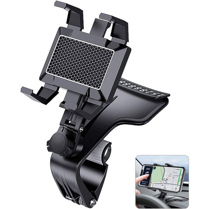 Incarcator wireless auto, 10W, negru, suport ventilatie, set complet