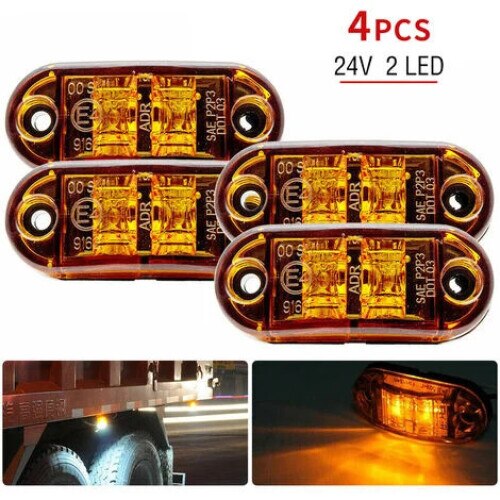 Set 4 Lampi Marker LED Universale 12V/24V, Portocalii, 72x34x20mm