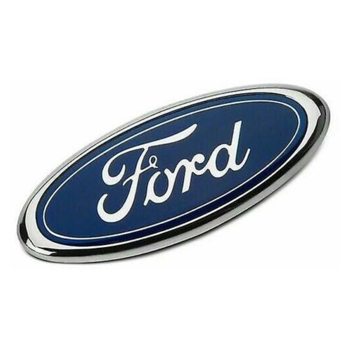 Emblema spate ovala albastra 9 inch pentru Ford, set de inlocuire, din plastic ABS