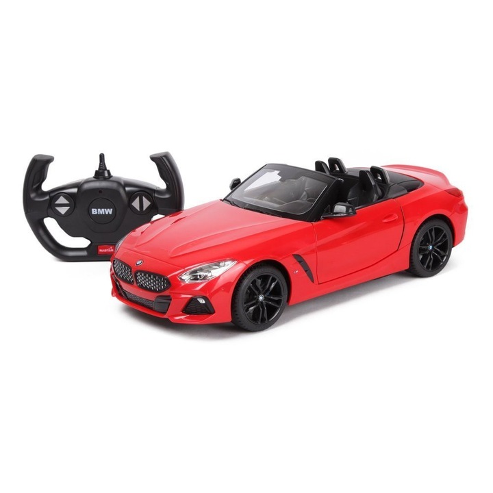 Радиоуправляема кола BMW Z4 Roadster, Rastar, 1:14, червена, 30x13x8.5 см, комплект с дистанционно управление