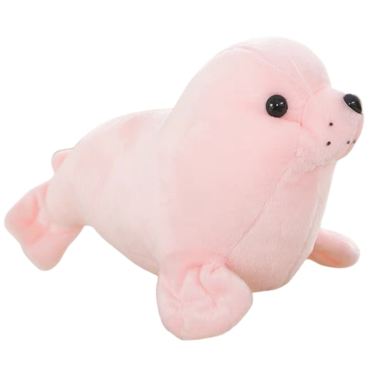 Плюшен тюлен LEAN TOYS, розов, 24 см, мек материал, CE сертифициран