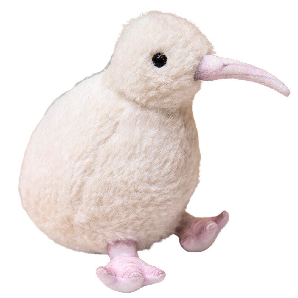 Jucarie de plus, LEAN TOYS, pasare kiwi, alb, 17cm - eMAG.ro