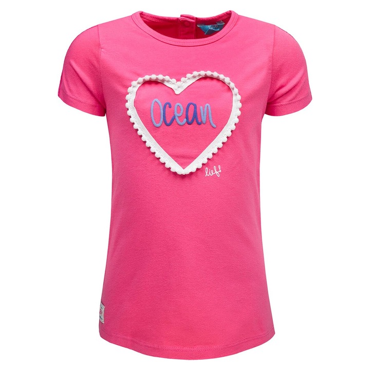 Gyerek póló, Lief, rózsaszín, pamut, rövid ujjú, lányoknak