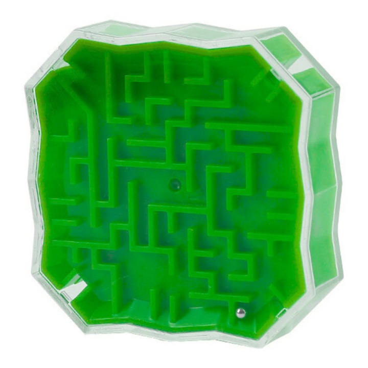 Logikai játék Zöld golyó labirintus Lean Toys 5x5x2cm