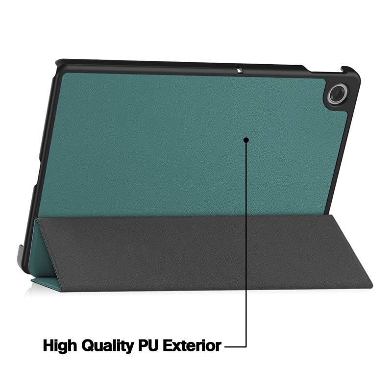Husa de tableta pentru Lenovo Tab M10 Plus 10.6-inch a treia generatie TB-125F, TB-128F Aiyando, suport triplu, functie Smart Wake/Sleep, verde inchis