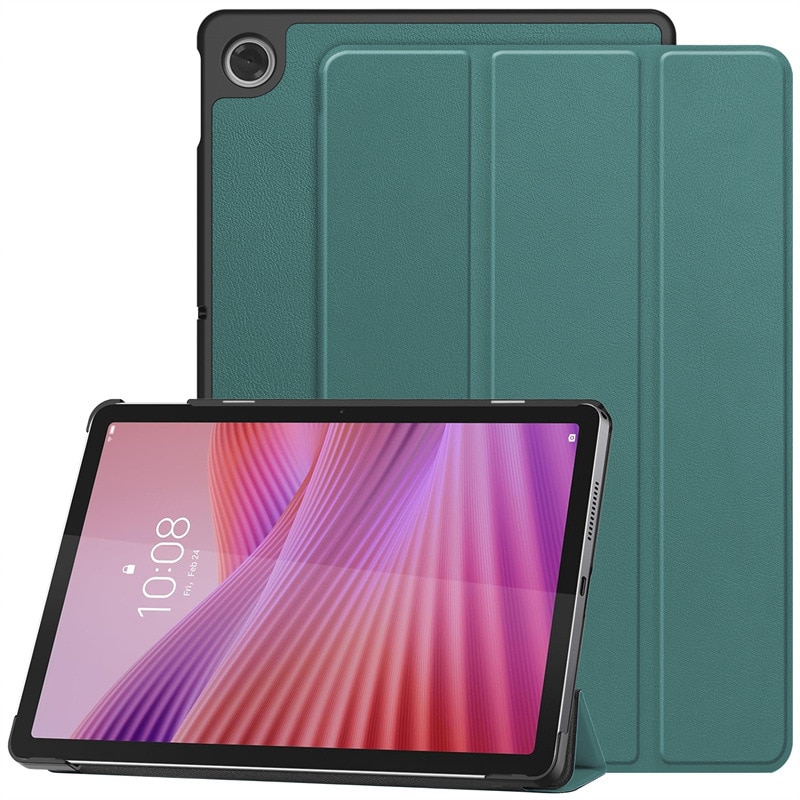 Husa de tableta pentru Lenovo Tab M10 Plus 10.6-inch a treia generatie TB-125F, TB-128F Aiyando, suport triplu, functie Smart Wake/Sleep, verde inchis