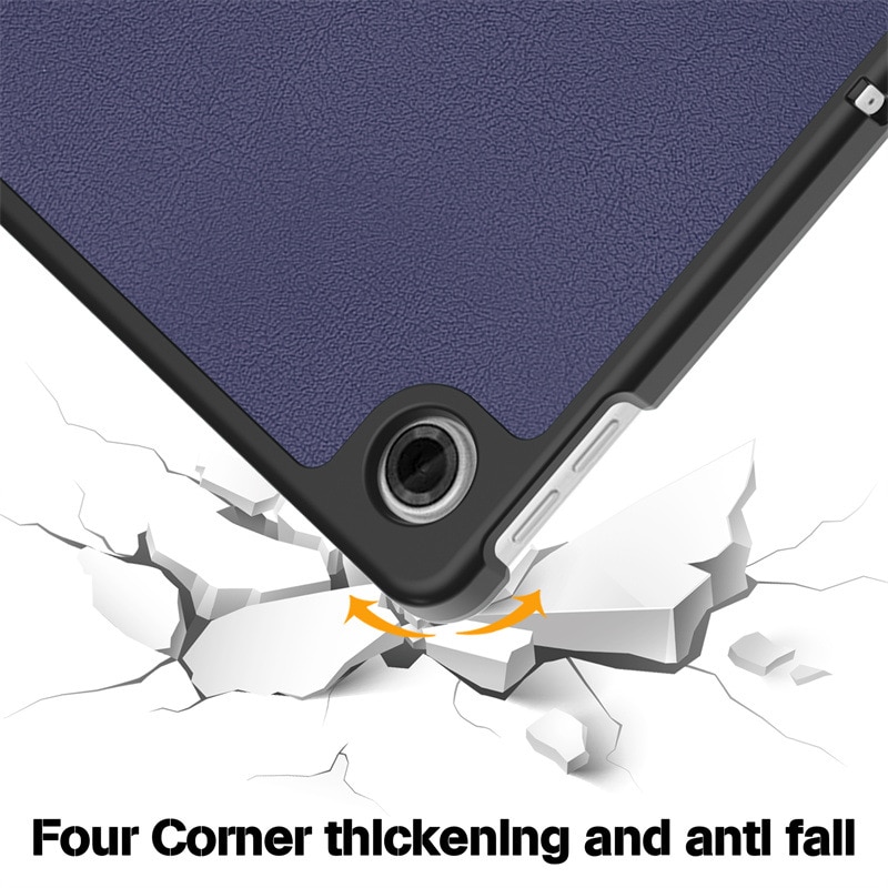 Husa de tableta pentru Lenovo Tab M10 Plus 10.6-inch a treia generatie TB-125F, TB-128F Aiyando, suport triplu, functie Smart Wake/Sleep, albastru marin