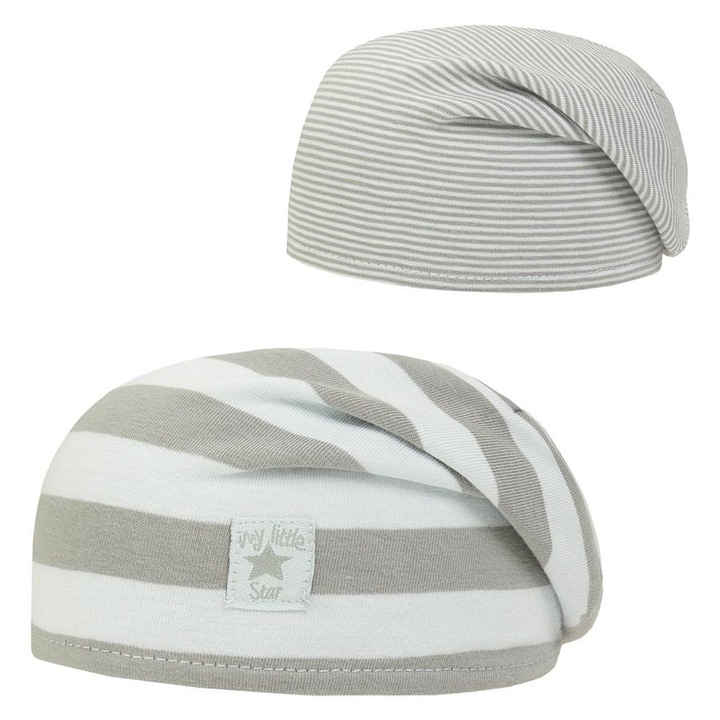 DOLL gyerek sapka, megfordítható modell, szürke, 95% pamut, 5% elasztán