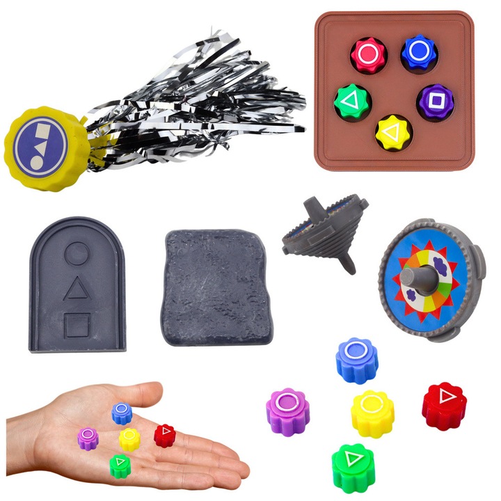 Set 4 Jocuri Traditionale Coreene, LEAN TOYS, Gonggi, Jebi Chagi, Biseokchigi, Paeng-i, Multicolor