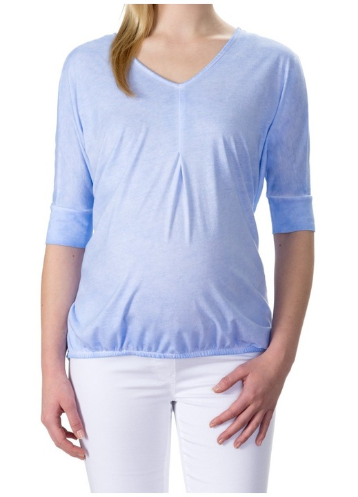 Top maternitate Bellybutton, albastru, bumbac 100%, maneci 3/4, XS INTL