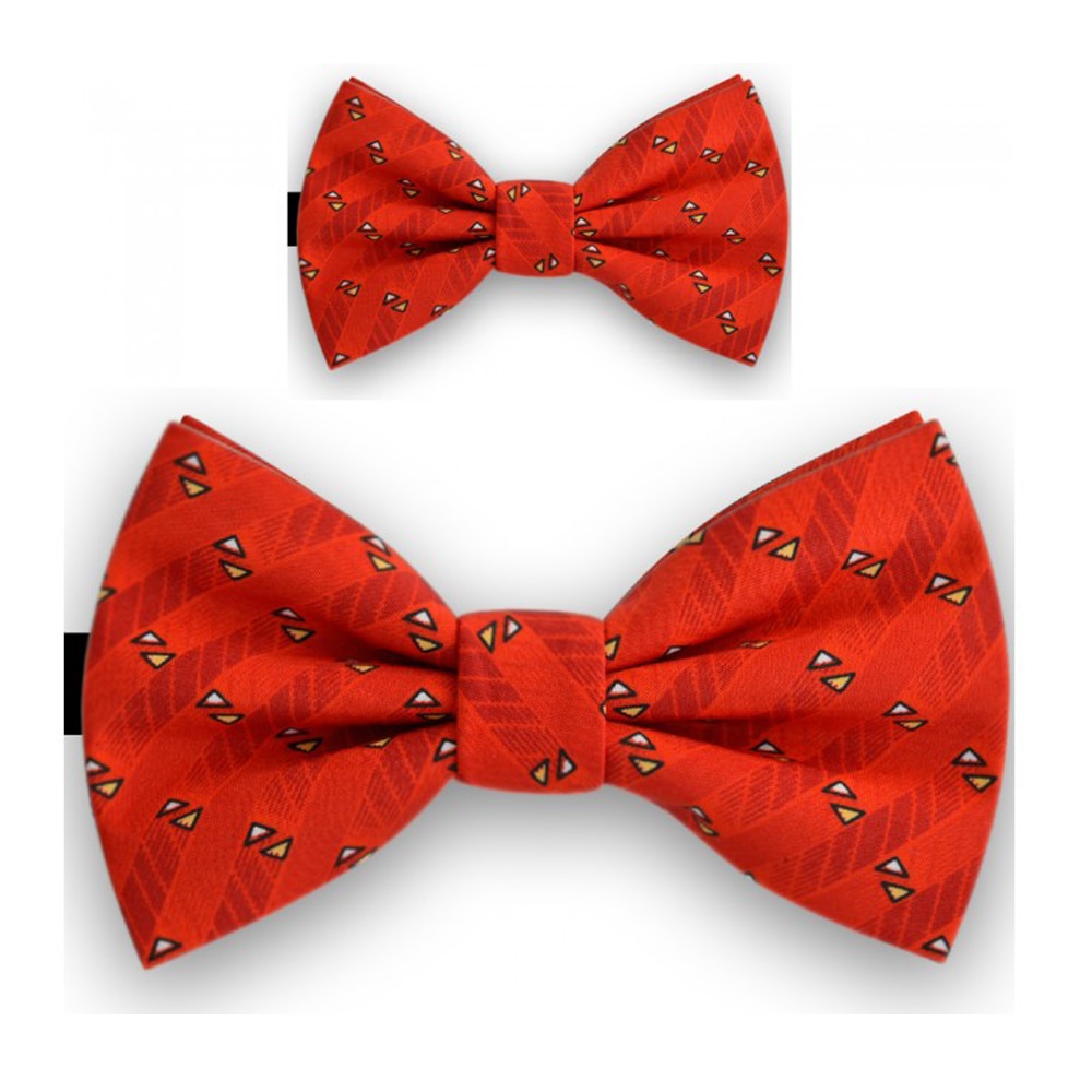 Papioane tata fiu, rosu, model triunghiuri