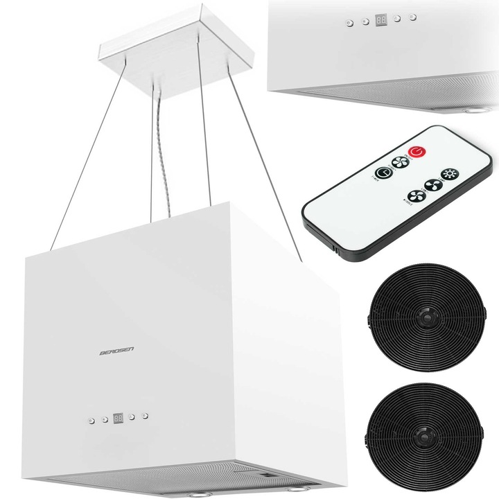 Аспиратор Berdsen, 40 см, 2 филтъра, бял