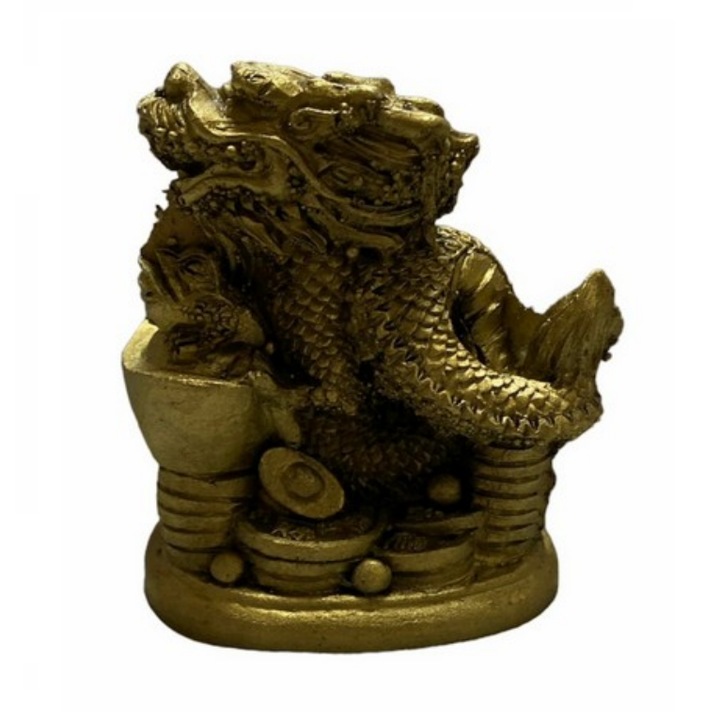 Statueta feng shui GOBI® Dragon cu raioasa din rasina 7x5, 5cm, model FS506