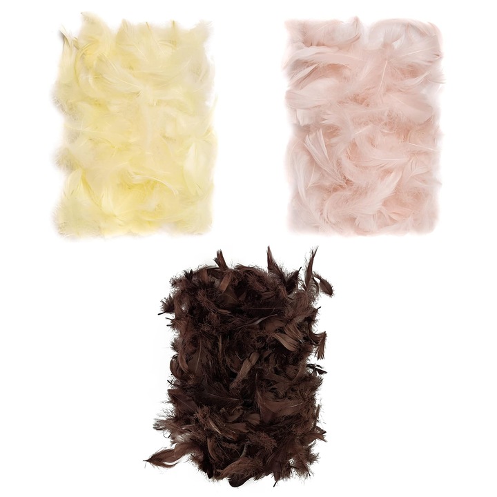 Set De Pene Decorative, Netuno, 100% Plastic, Pentru Decorare, Pentru Ornamente, Pentru Proiecte Creative, DIY, Soft-Touch, Multifunctional, 10 cm, Multicolor