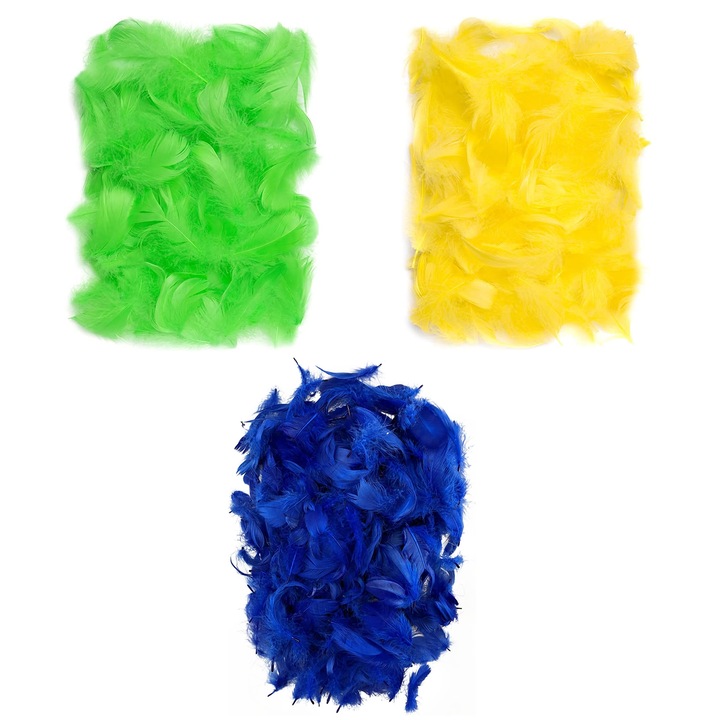 Set De Pene Decorative, Netuno, 100% Plastic, Pentru Decorare, Pentru Ornamente, Pentru Proiecte Creative, DIY, Soft-Touch, Multifunctional, 10 cm, Multicolor