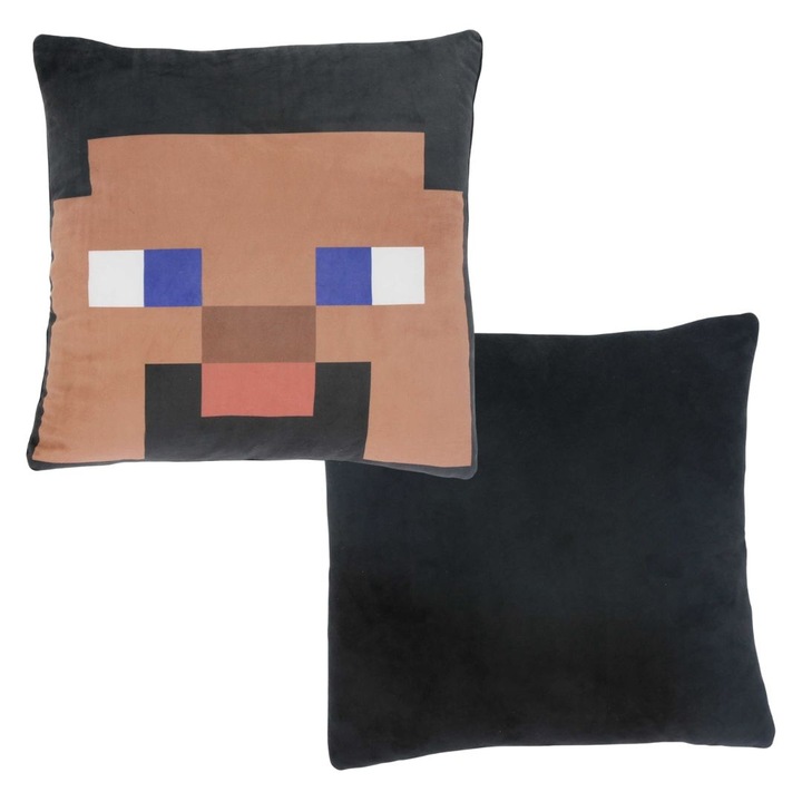 Perna decorativa velour Minecraft 40x40 cm Negru