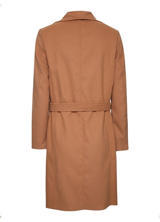 Бежово палто за бременни, удобна кройка, регулируема, полиестер