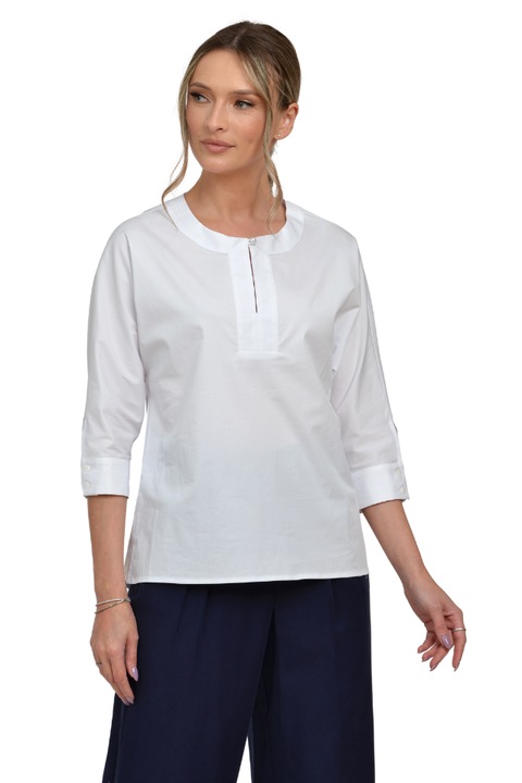 GIORGAL, Bluza uni cu talie medie Narnia, Alb