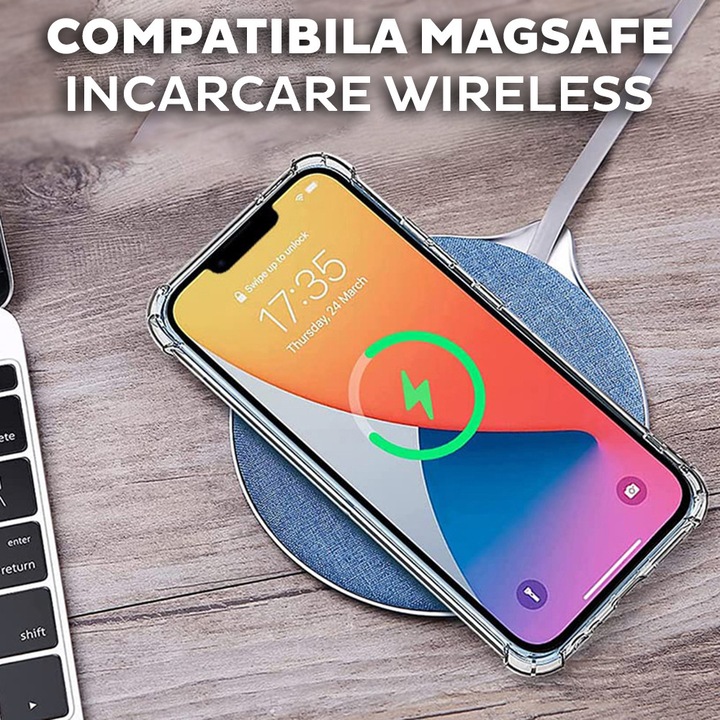 Кейс за Honor Magic 7 Lite / X9c DaDen® Удароустойчив Magsafe, Защита на камерата, Безжично зареждане, Удароустойчив, Превъзходна защита, Прозрачен