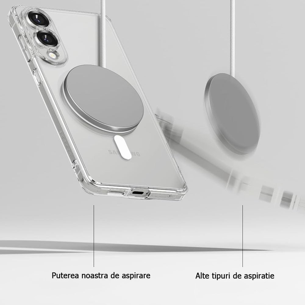 Husa protectie, GUIXUAN, Compatibil cu Samsung Galaxy S25 Edge, Policarbonat, MagSafe, Anti-zgarieturi, Transparent