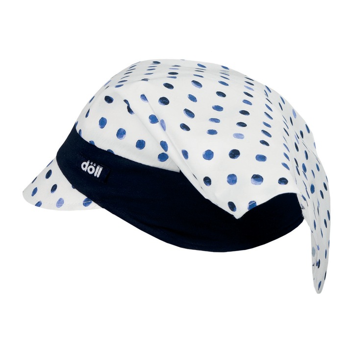 Gyerek sapka napellenzővel, Baba, 100% pamut, kék, pöttyös