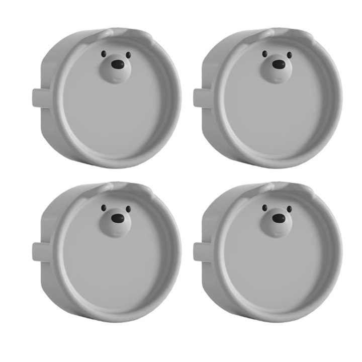 Capac de protectie pentru priza, set din patru piese, gri