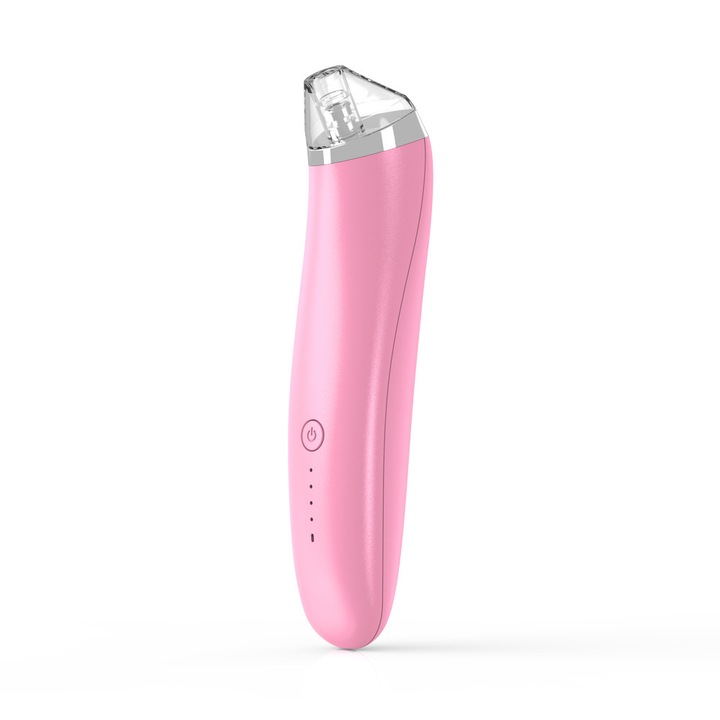 Aparat cu vacuum pentru puncte negre, 4 trepte de absorbtie, microdermabraziune, reincarcabil, pink