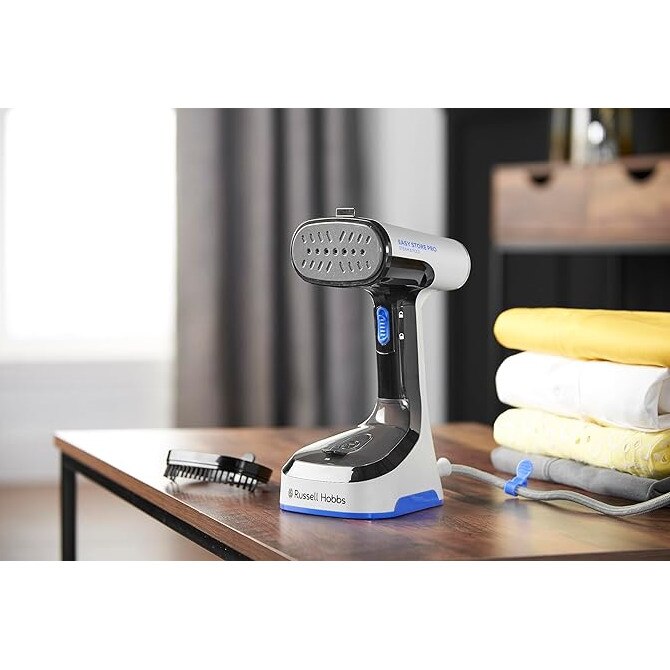 Aparat de calcat vertical cu abur Russell Hobbs 26740-56, 1500 W, incalzire rapida, include accesoriu pentru tesaturi, cablu de 3 metri, fier de calcat pentru voiaj