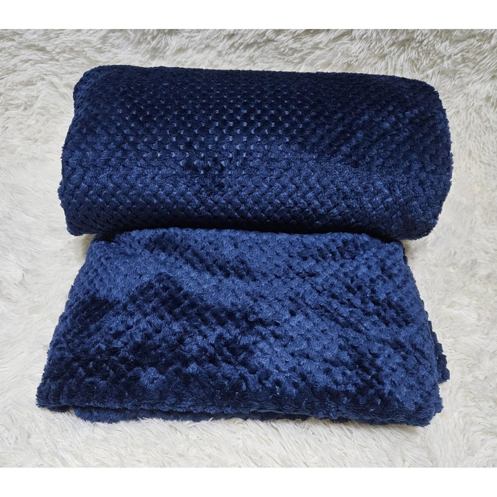 Patura Cocolino Gofrata, 200x230cm, Albastru