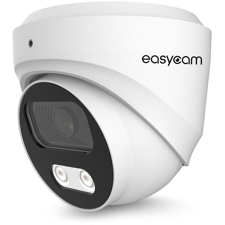 Camera IP, Easycam, Ec-Ip-D5Mp30Dl-W, Ø96x91 mm, Suport Poe Power Over Ethernet, Rezolutie 5Mp, Clasa De Etansare IP67, Microfon Incorporat, Alb