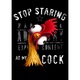 Мъжка тениска със забавно послание, K-off, Stop Staring at my Cock, черна, 4XL