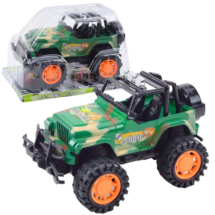 Masina Off-Road Militara Verde, LEAN TOYS, 25x16.5x15.5cm, set complet