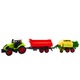 Комплект селскостопански трактор с ремарке LEAN TOYS, с плуг и ремарке, зелен, 56x11x9 см