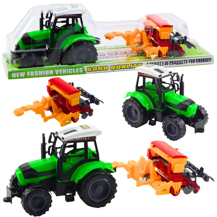 Set Tractor AgricolnLEAN TOYS, Verde, 49x15x12cm