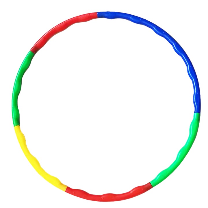Cerc Hula Hoop cu stifturi pentru exercitii distractive, pliabil, colorat, 8 bucati