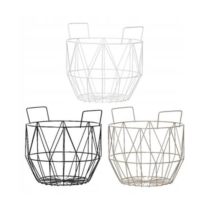 Koszyk metalic decorativ pentru fructe si legume, Kaemingk, 22,5x23cm, multicolor