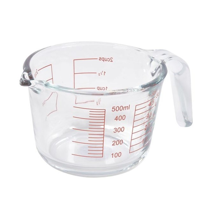 Cana de Masurare din Sticla, Transparenta, biosilicata, Termorezistenta, cu Maner – 500 ml