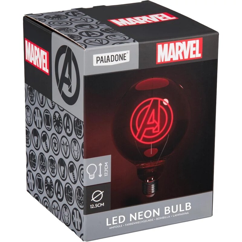 Paladone, Marvel Avengers, Official, LED Neon, E27, Lámpa izzó