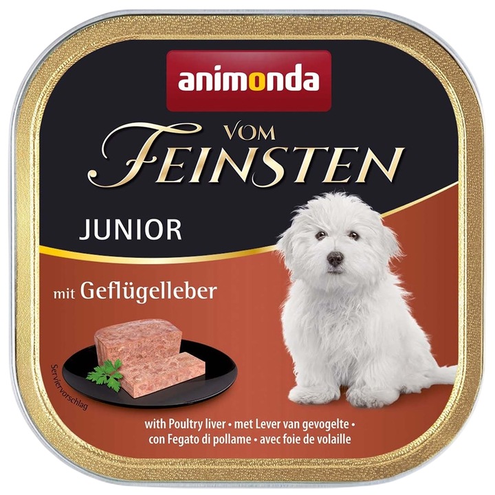 Nedves kutyatáp, ANIMONDA, Vom Feinsten Junior, Baromfimáj, 4 darab x 150g
