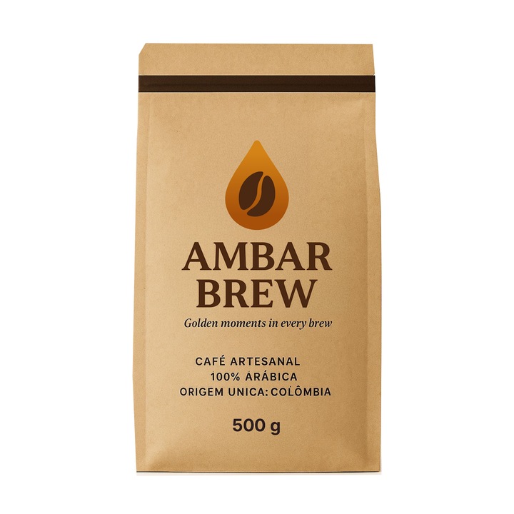 AmbarBrew Különleges szemes kávé, 100% Arabica, Prémium kolumbiai eredetű, Lágy Pörkölés, Intenzív Aroma, Tökéletes Eszpresszóhoz/Cappuccinohoz, 500g