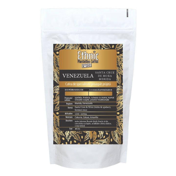 Cafea de specialitate Venezuela Santa Cruz de Mora Merida, prajita boabe, Ethnic Plantation Coffee, 1Kg